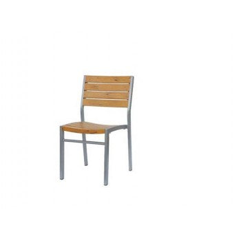 New Mirage Stacking Side Chair w/Durawood - Aluminum
