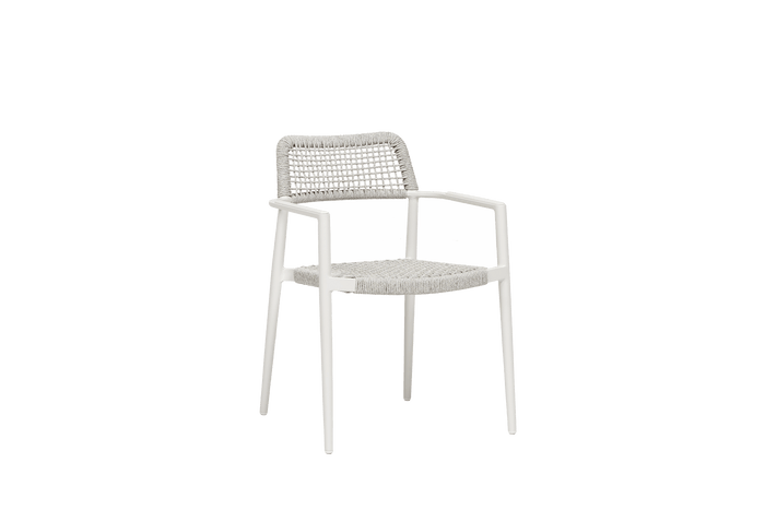 Salina Dining Arm Chair Marble White
