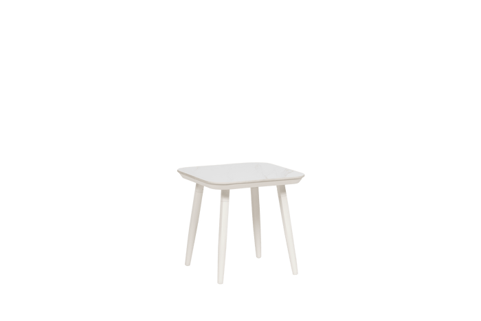 Noma Sintered Stone End Table (White)