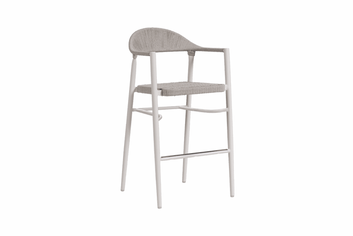 Ballina Bar Chair w Arm (Stackable) White