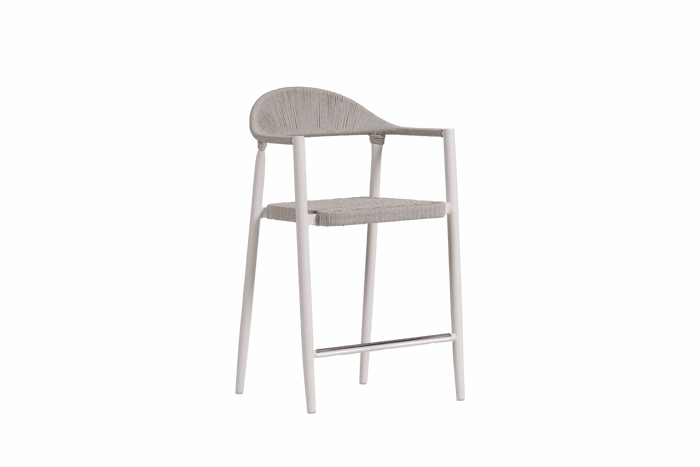 Ballina Counter Chair w Arm (Stackable) White