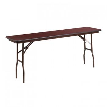 18'' X 72'' RECTANGULAR HIGH PRESSURE MAHOGANY LAMINATE FOLDING TRAINING TABLE [YT-1872-HIGH-WAL-GG]