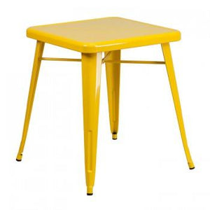23.75'' SQUARE YELLOW METAL INDOOR-OUTDOOR TABLE