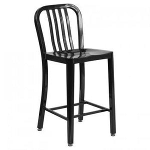 NAVY CURVE - 24'' & 30" Black Metal Bar Stool