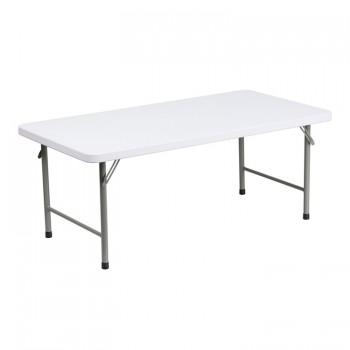 24''W X 48''L X 19''H KID'S GRANITE WHITE PLASTIC FOLDING TABLE [RB-2448-KID-GG]
