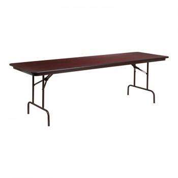 30'' X 96'' RECTANGULAR MAHOGANY MELAMINE LAMINATE FOLDING BANQUET TABLE [YT-3096-MEL-WAL-GG]