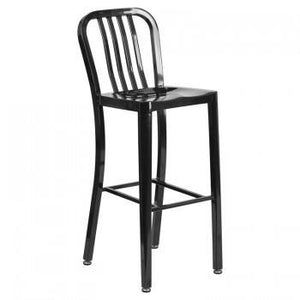 NAVY CURVE - 24'' & 30" Black Metal Bar Stool