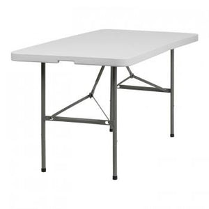 30''W X 60''L BI-FOLD GRANITE WHITE PLASTIC FOLDING TABLE [DAD-YCZ-152Z-GG]