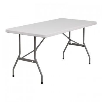 30''W X 60''L GRANITE WHITE PLASTIC FOLDING TABLE [RB-3060-GG]