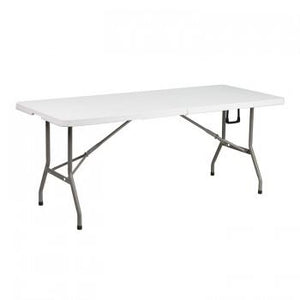 30''W X 72''L BI-FOLD GRANITE WHITE PLASTIC FOLDING TABLE [DAD-YCZ-183Z-GG]