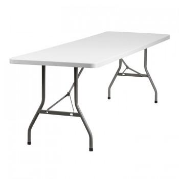30''W X 96''L GRANITE WHITE PLASTIC FOLDING TABLE [RB-3096-GG]