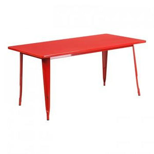 31.5'' X 63'' RECTANGULAR RED METAL INDOOR-OUTDOOR TABLE