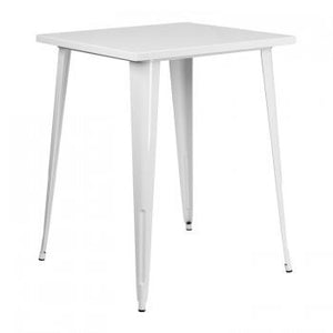 31.5'' SQUARE BAR HEIGHT WHITE METAL INDOOR-OUTDOOR TABLE