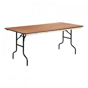 36'' X 72'' RECTANGULAR WOOD FOLDING BANQUET TABLE WITH CLEAR COATED FINISHED TOP [XA-3672-P-GG]