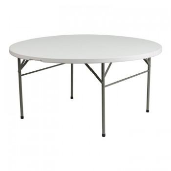 60'' ROUND BI-FOLD GRANITE WHITE PLASTIC FOLDING TABLE [DAD-154Z-GG]