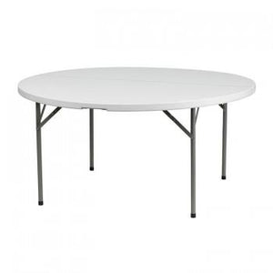60'' ROUND GRANITE WHITE PLASTIC FOLDING TABLE [DAD-YCZ-154-GW-GG]