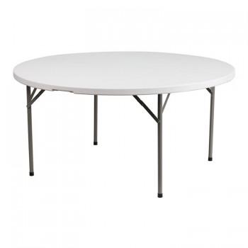 60'' ROUND GRANITE WHITE PLASTIC FOLDING TABLE [DAD-YCZ-1-GW-GG]