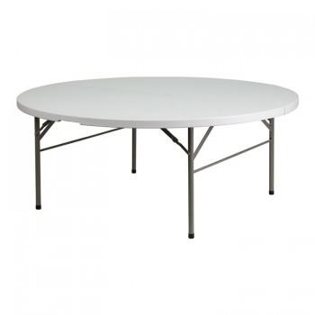 72'' ROUND BI-FOLD GRANITE WHITE PLASTIC FOLDING TABLE [DAD-183RZ-GG]