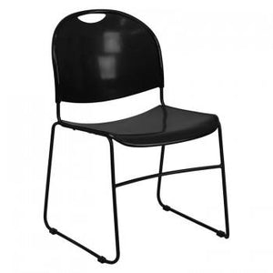 ADRIA SERIES BLACK ULTRA COMPACT STACK CHAIR WITH BLACK FRAME
