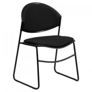 ADRIA SERIES BLACK PADDED STACK CHAIR WITH BLACK FRAME