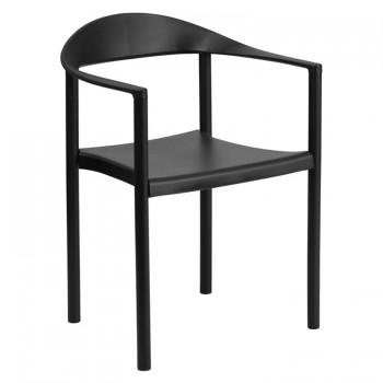 ADRIA SERIES BLACK PLASTIC CAFE STACK CHAIR