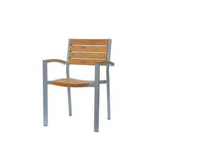 New Mirage Stacking Arm Chair w/Durawood - Aluminum