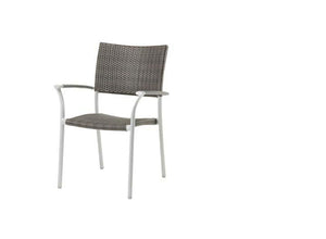  New Roma Stacking Arm Chair w/Aluminum Armrest - Resin & Aluminum