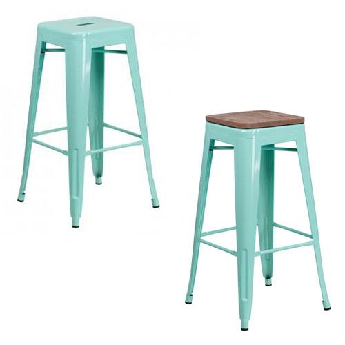 Mint green metal hotsell bar stools