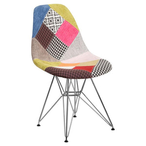 SUMATRA SERIES MILAN PATCHWORK FABRIC CHAIR WITH CHROME BASE