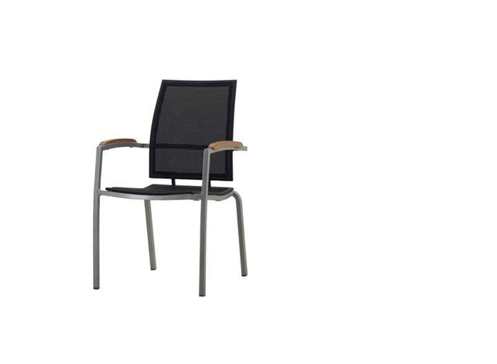 Zuni Sling Arm Chair w/Durawood Armrest - Sling & Aluminum