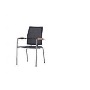 Zuni Sling Arm Chair w/Durawood Armrest - Sling & Stainless Steel
