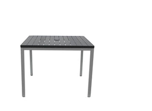 Zuni Square Dining Table w/Aluminium Slat Top Black & UH
